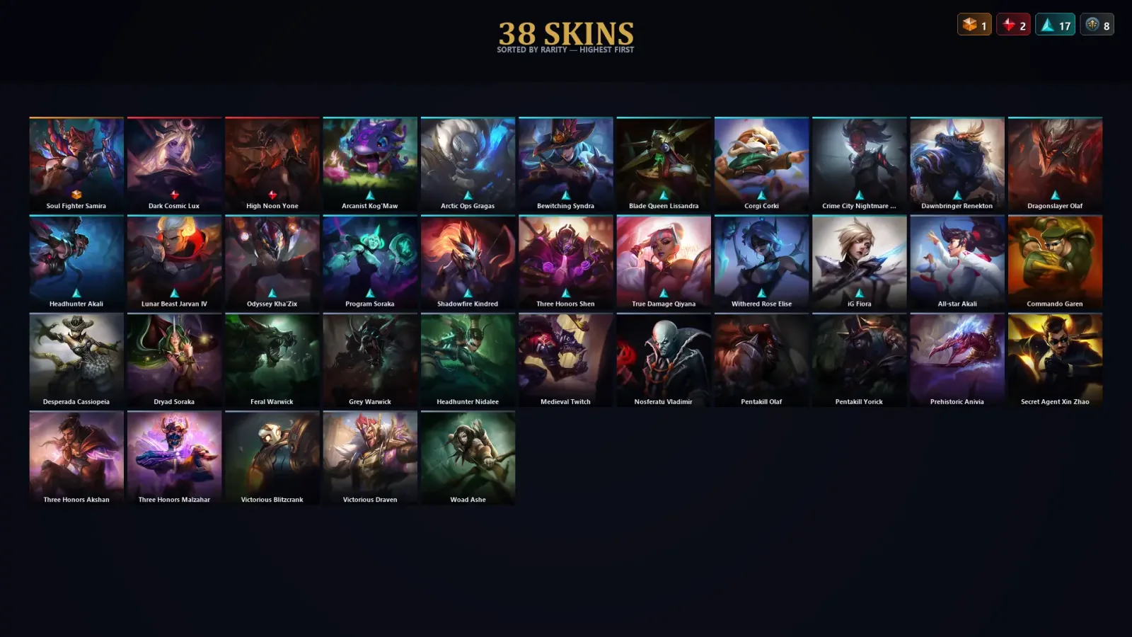 [LoL] | EUW | Level 30 | Master | 103 Champions | 38 Skins | 38,015 BE