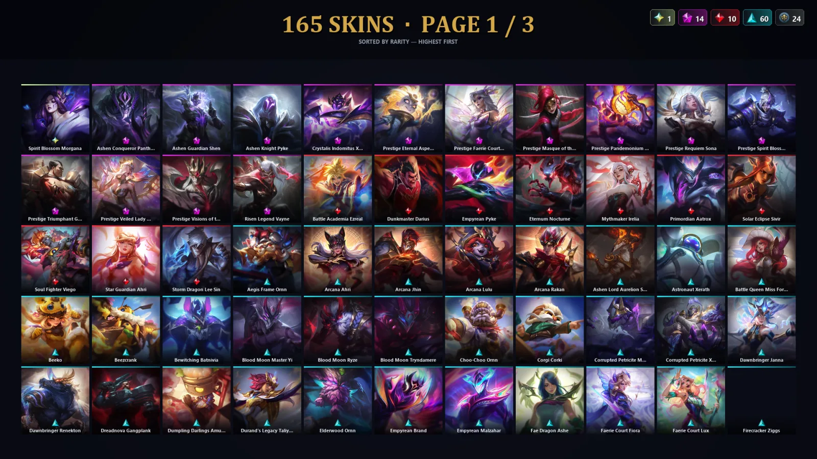 [LoL] | TR | Level 176 | Gold I | 129 Champions | 165 Skins | 49,105 BE