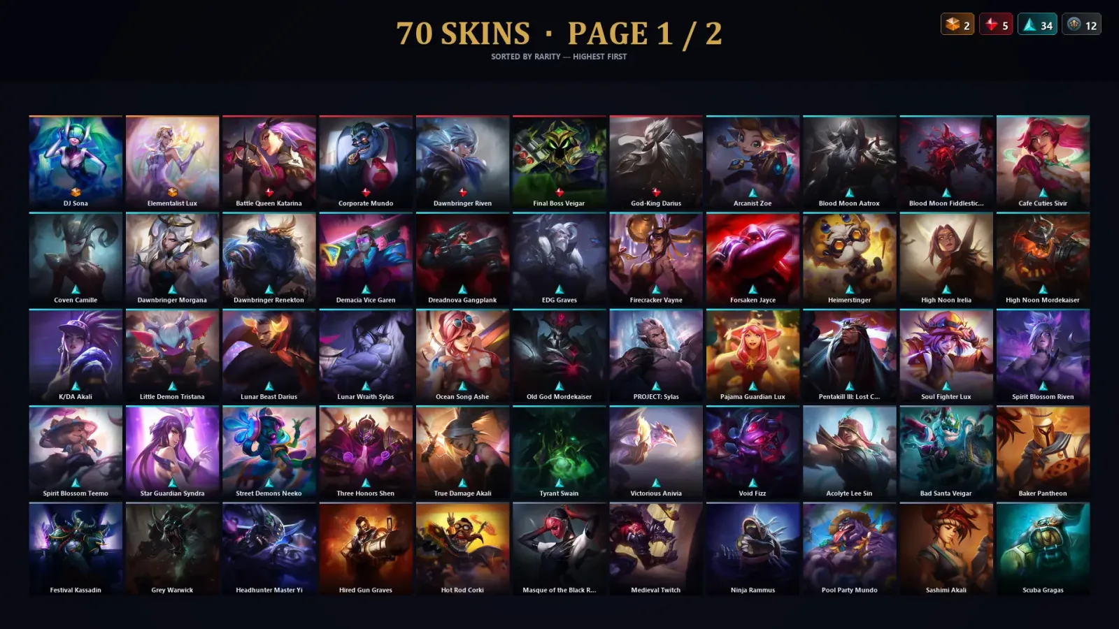 [LoL] | TR | Level 235 | Platinum III | 172 Champions | 70 Skins | 13,895 BE — LoL account