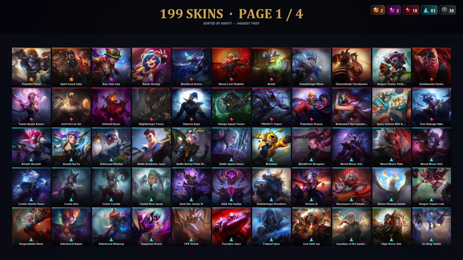 [LoL] | EUW | Level 30 | Master | 173 Champions | 199 Skins | 91,890 BE