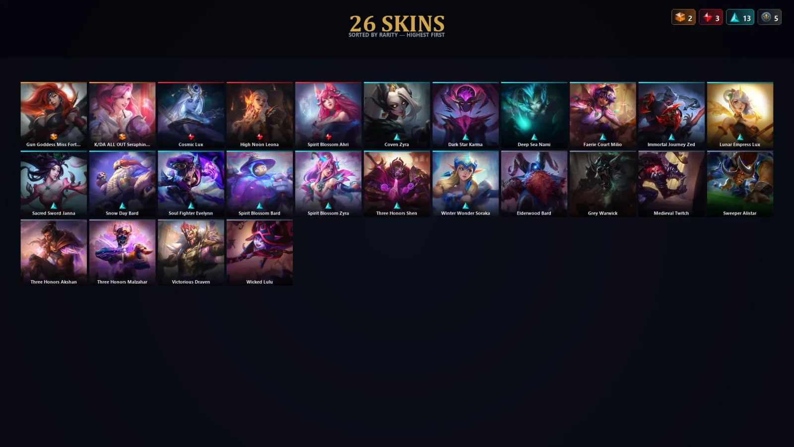 [LoL] | TR | Level 30 | Challenger | 138 Champions | 26 Skins