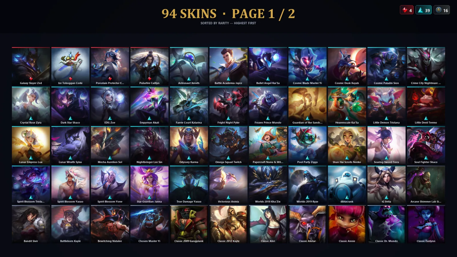 [LoL] | TR | Level 114 | Gold IV | 125 Champions | 62 Skins | 13,921 BE