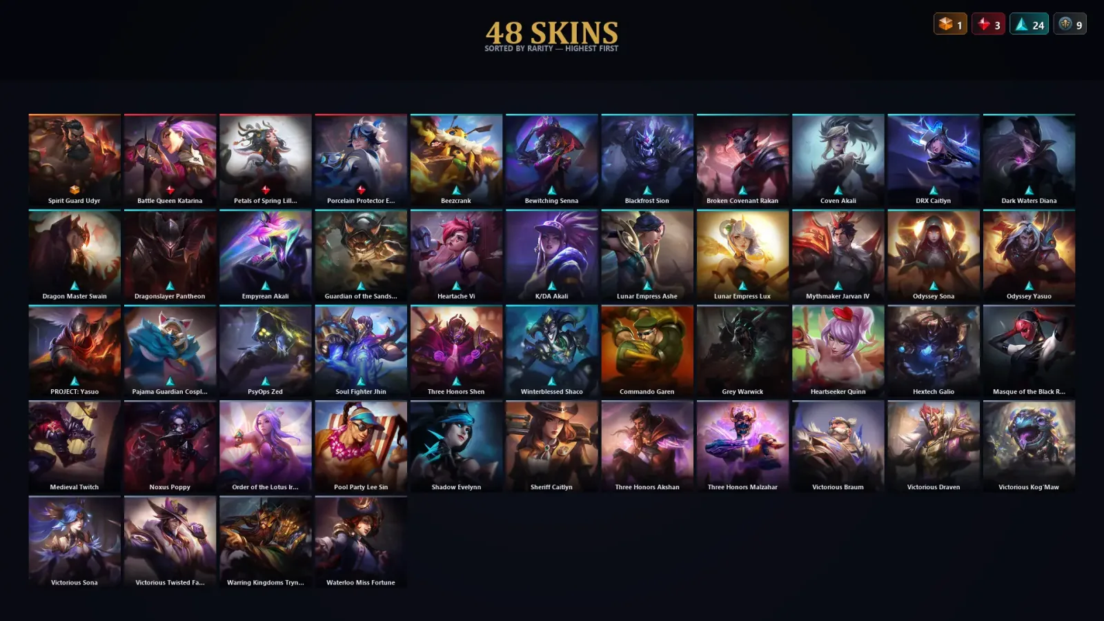 [LoL] | TR | Level 179 | Gold IV | 172 Champions | 48 Skins | 29,034 BE — LoL account