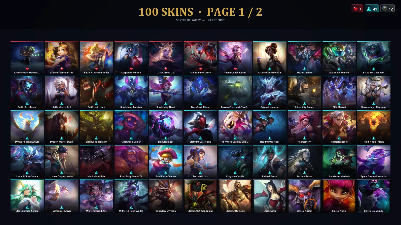 [LoL] | TR | Level 152 | Diamond IV | 173 Champions | 100 Skins | 22,569 BE