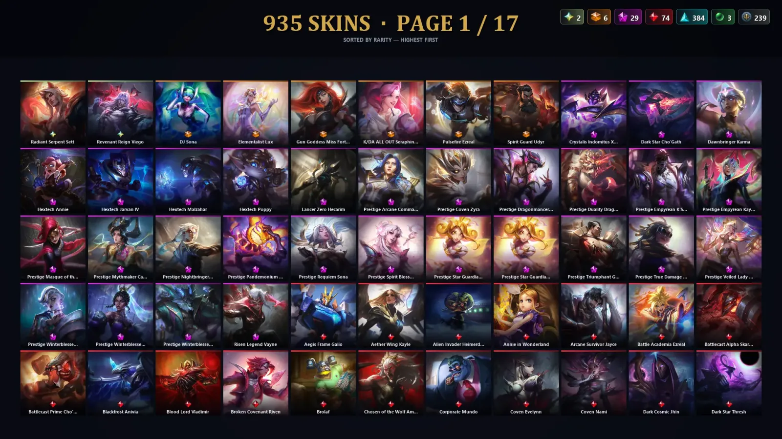 [LoL] | EUW | Level 398 | Silver II | 172 Champions | 935 Skins — LoL account