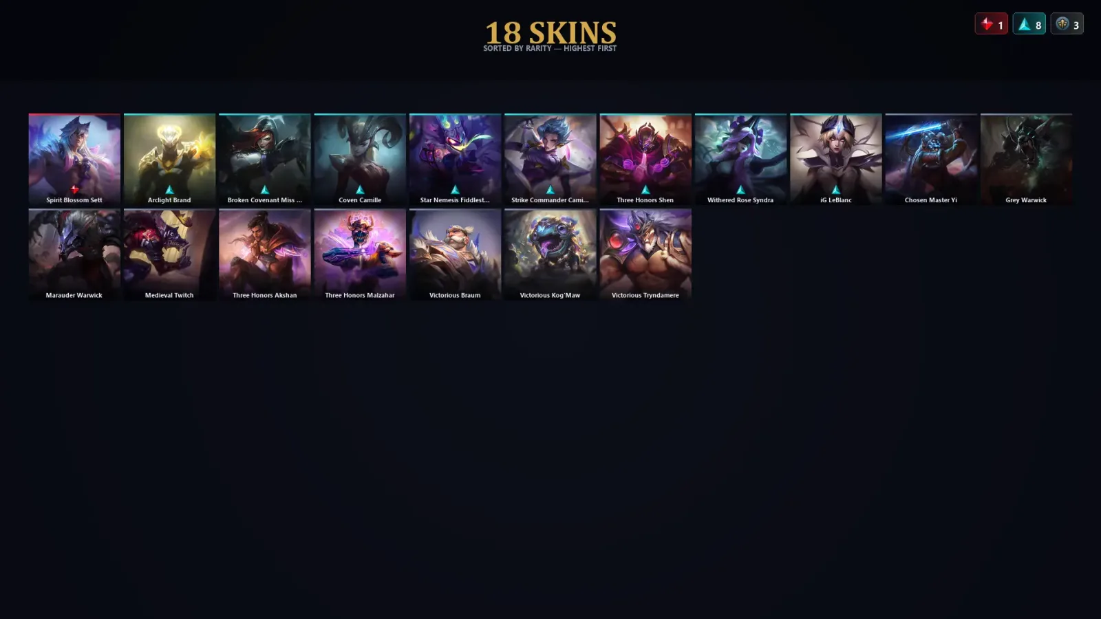 [LoL] | EUW | Level 98 | Diamond III | 84 Champions | 18 Skins | 16,812 BE