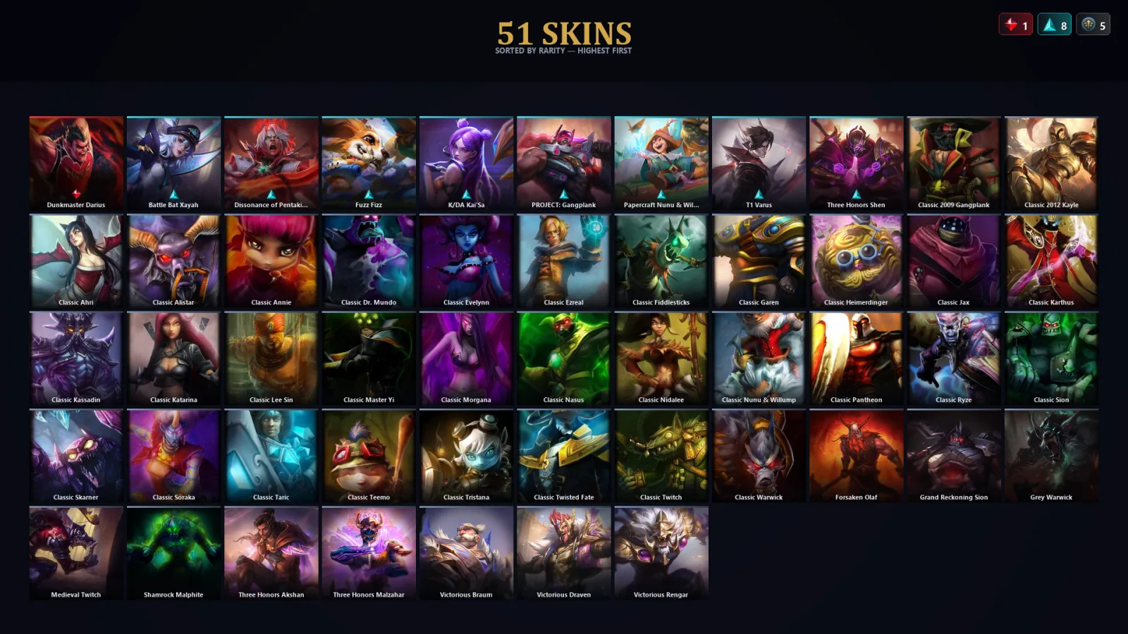 [LoL] | EUW | Level 30 | Diamond IV | 148 Champions | 51 Skins | 32,368 BE