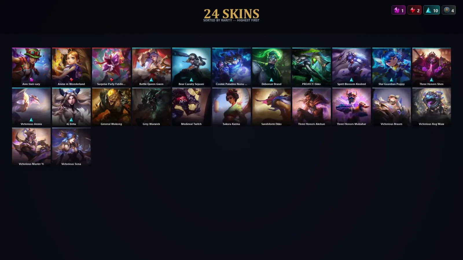[LoL] | EUW | Level 30 | Master | 65 Champions | 24 Skins — Bear Cavalry Sejuani