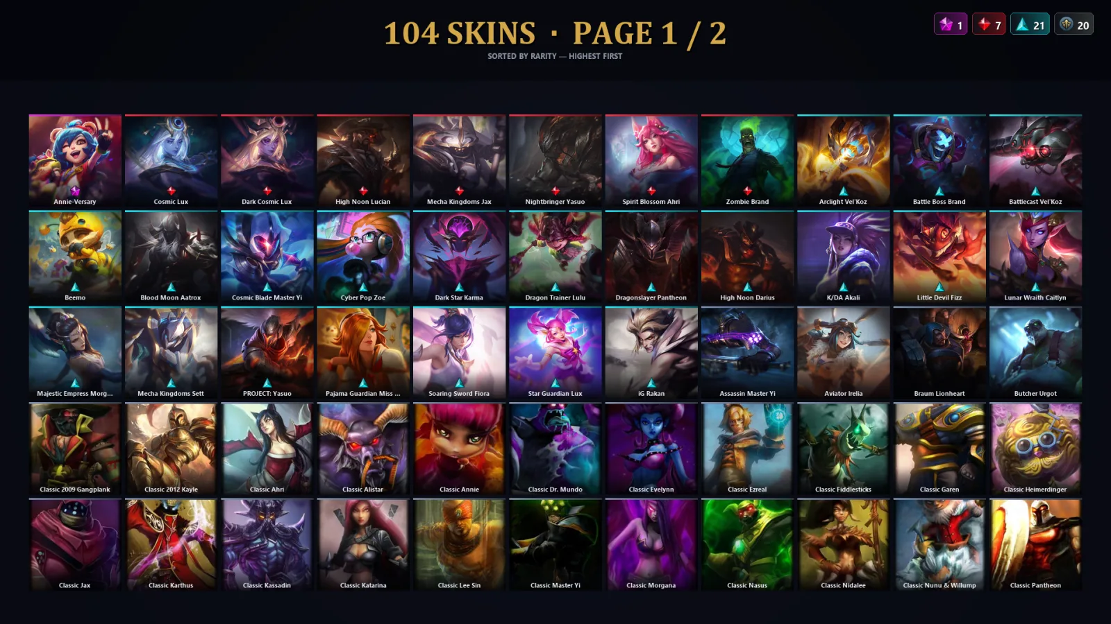 [LoL] | TR | Level 264 | 130 Champions | 104 Skins