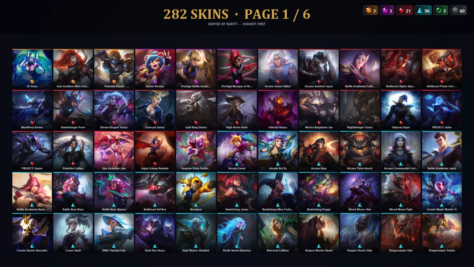 [LoL] | EUW | Level 399 | 173 Champions | 282 Skins