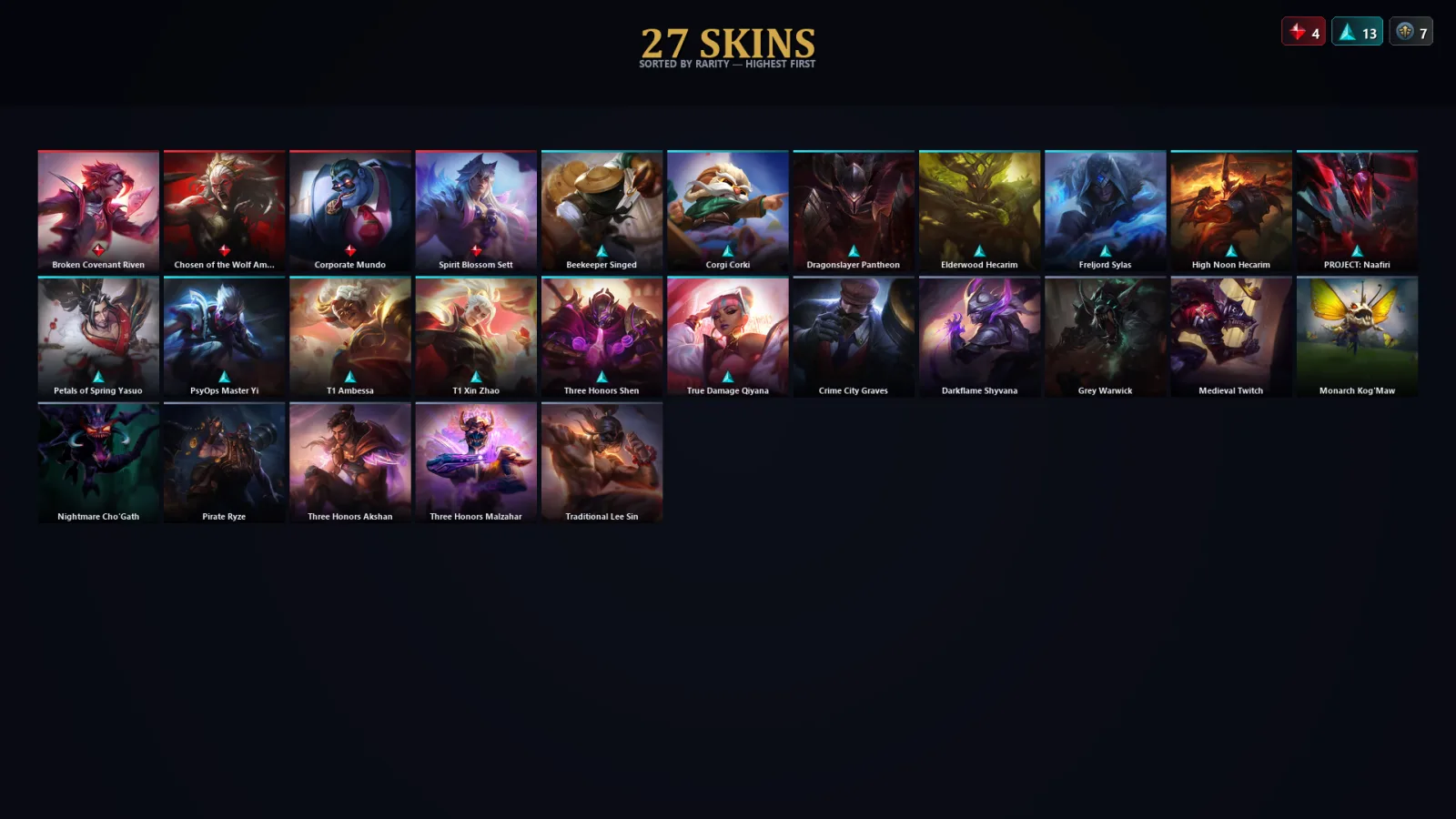 [LoL] | TR | Level 30 | Master | 48 Champions | 27 Skins
