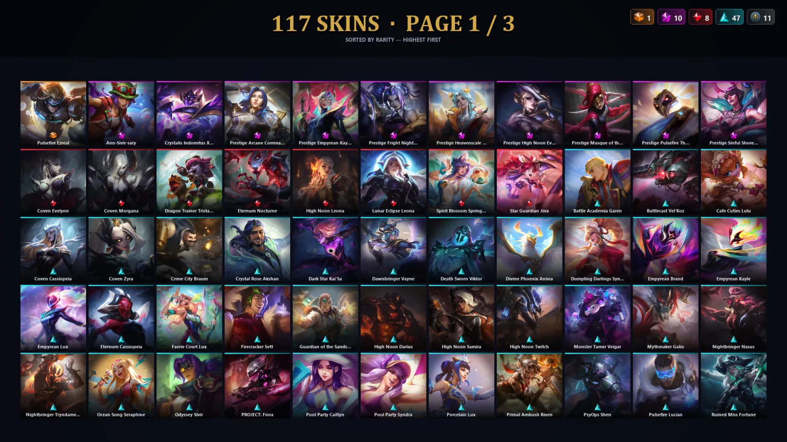 [LoL] | TR | Level 185 | Diamond III | 172 Champions | 85 Skins