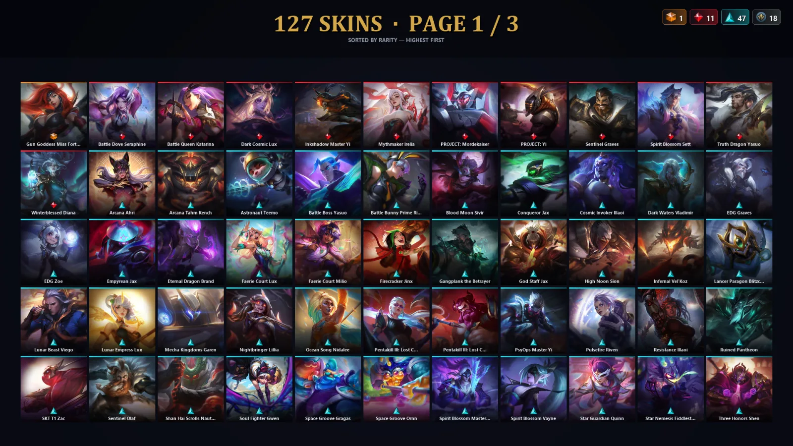 [LoL] | EUW | Level 250 | Silver III | 173 Champions | 127 Skins | 32,994 BE