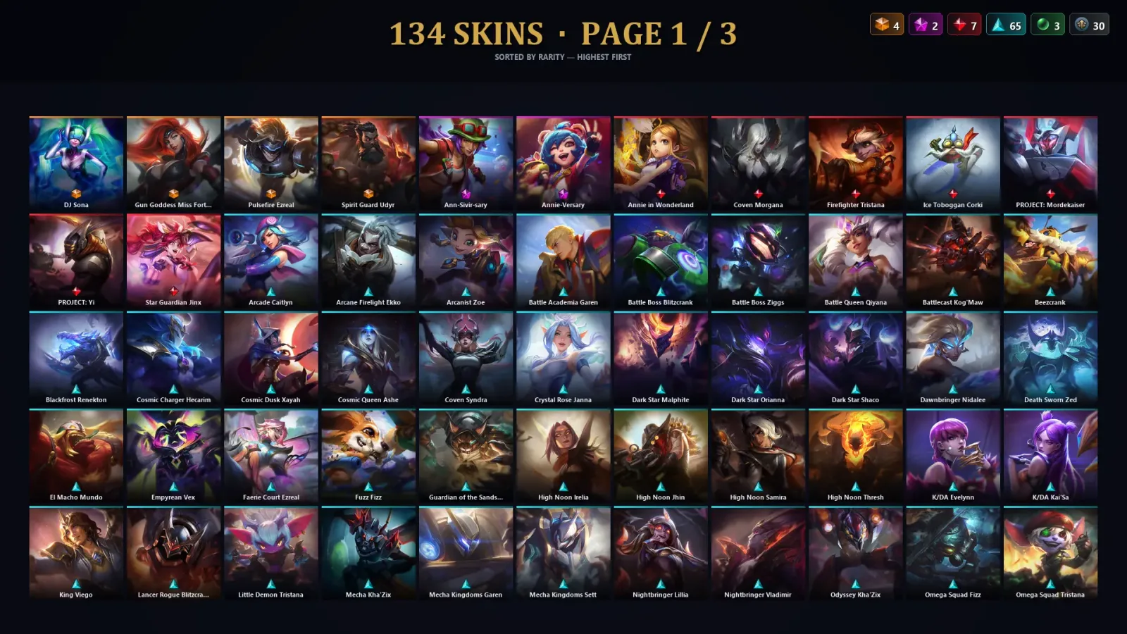 [LoL] | TR | Level 372 | 153 Champions | 134 Skins — LoL account