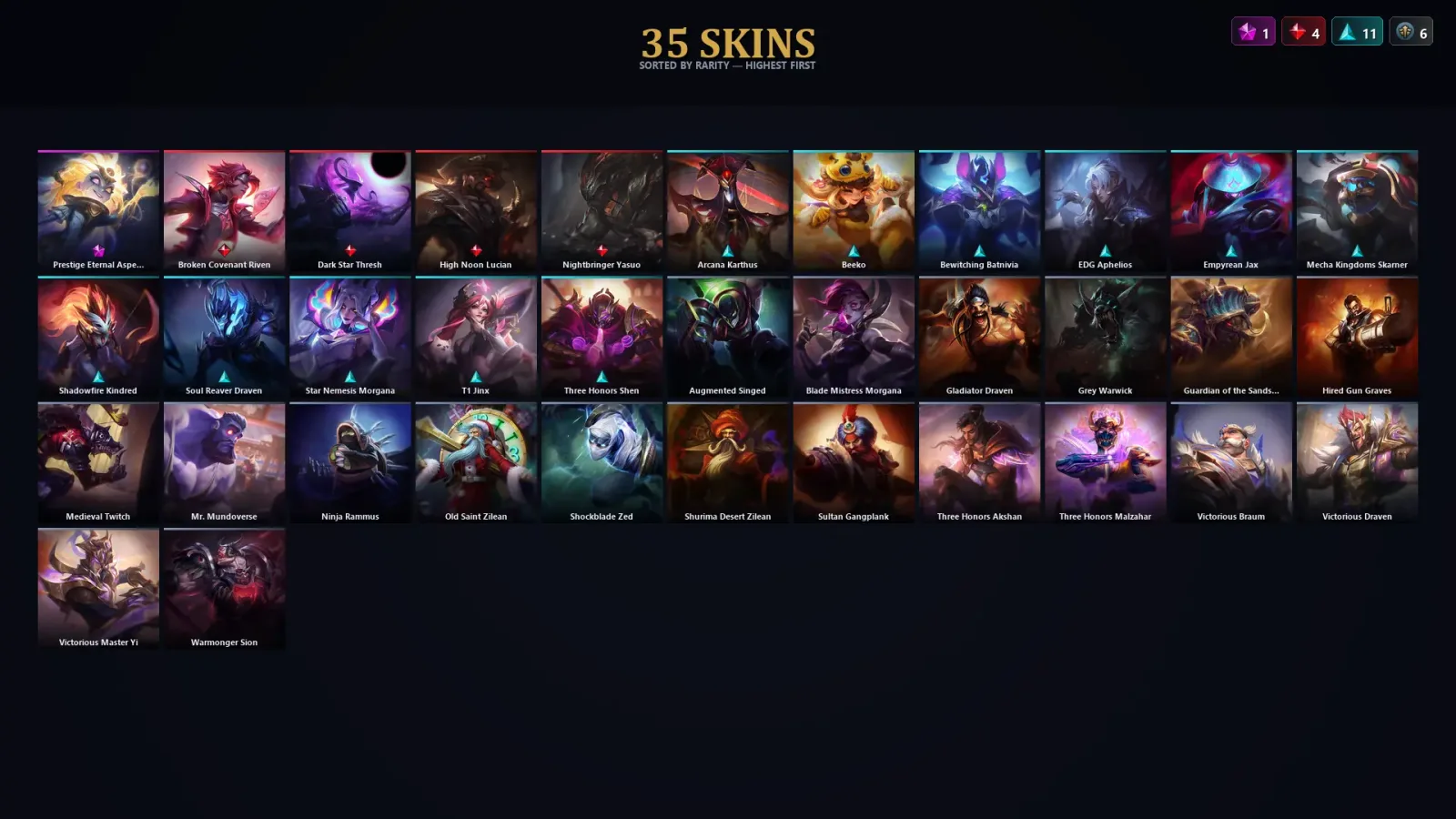 [LoL] | TR | Level 30 | Master | 137 Champions | 35 Skins — LoL account