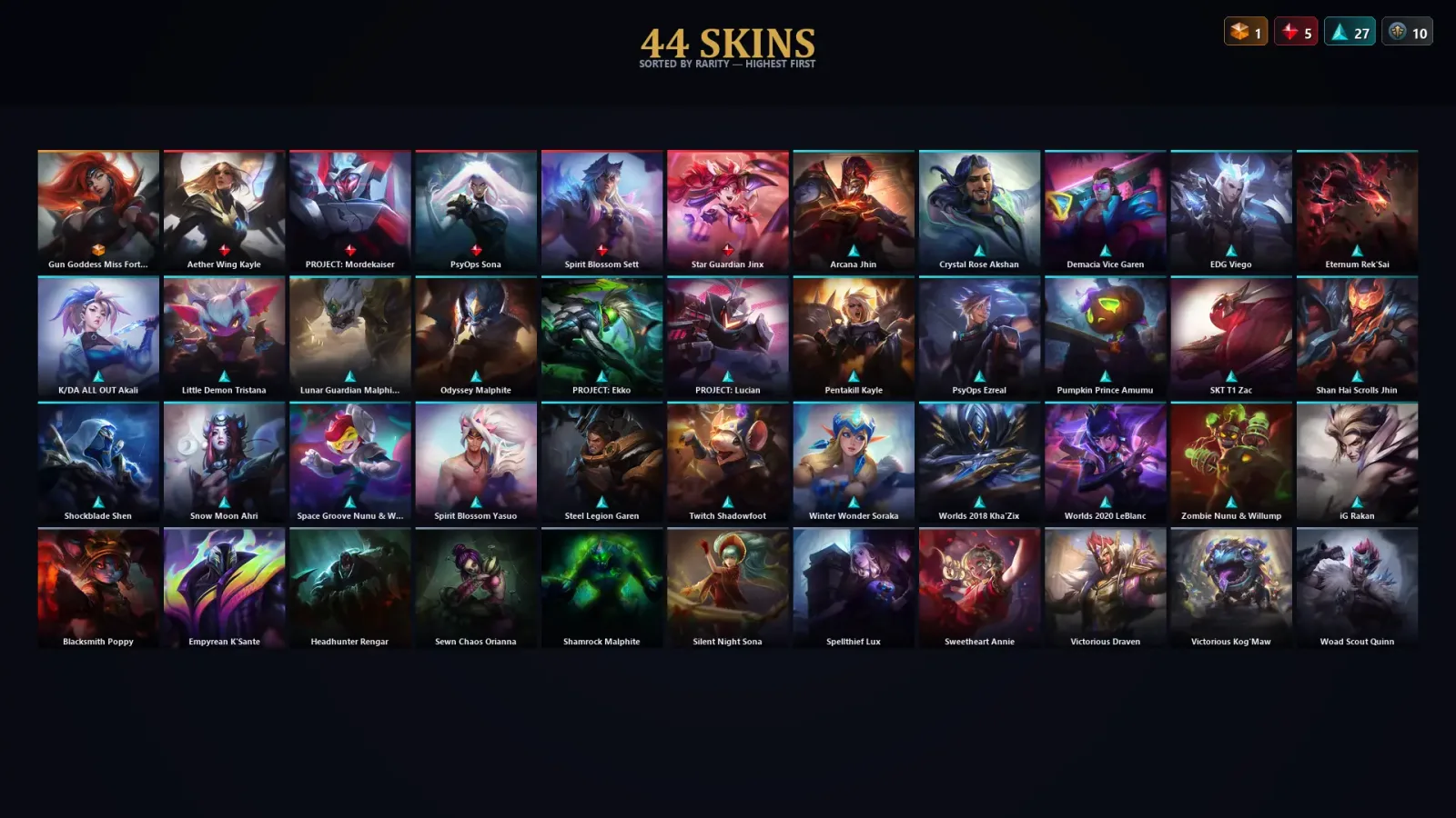 [LoL] | EUW | Level 74 | Gold IV | 91 Champions | 44 Skins | 44,790 BE