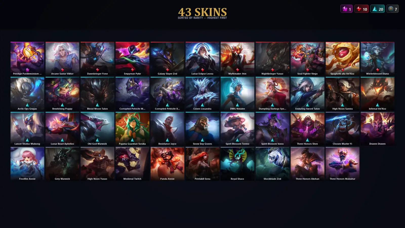 [LoL] | TR | Level 34 | Platinum IV | 77 Champions | 43 Skins — LoL account
