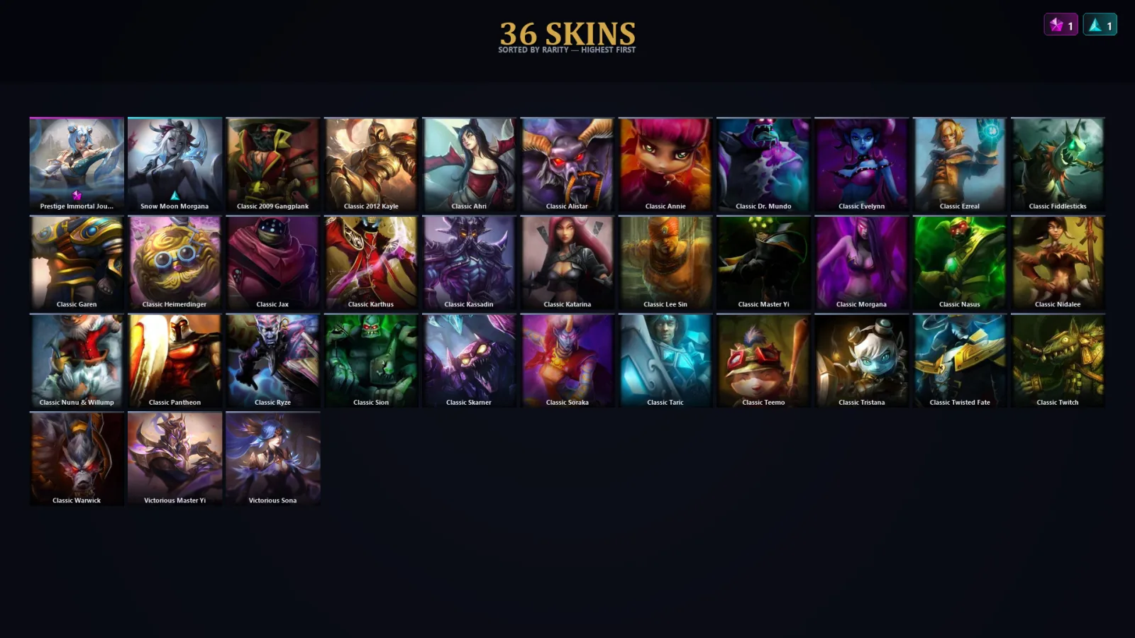[LoL] | EUW | Level 38 | 22 Champions | 36 Skins | 17,090 BE