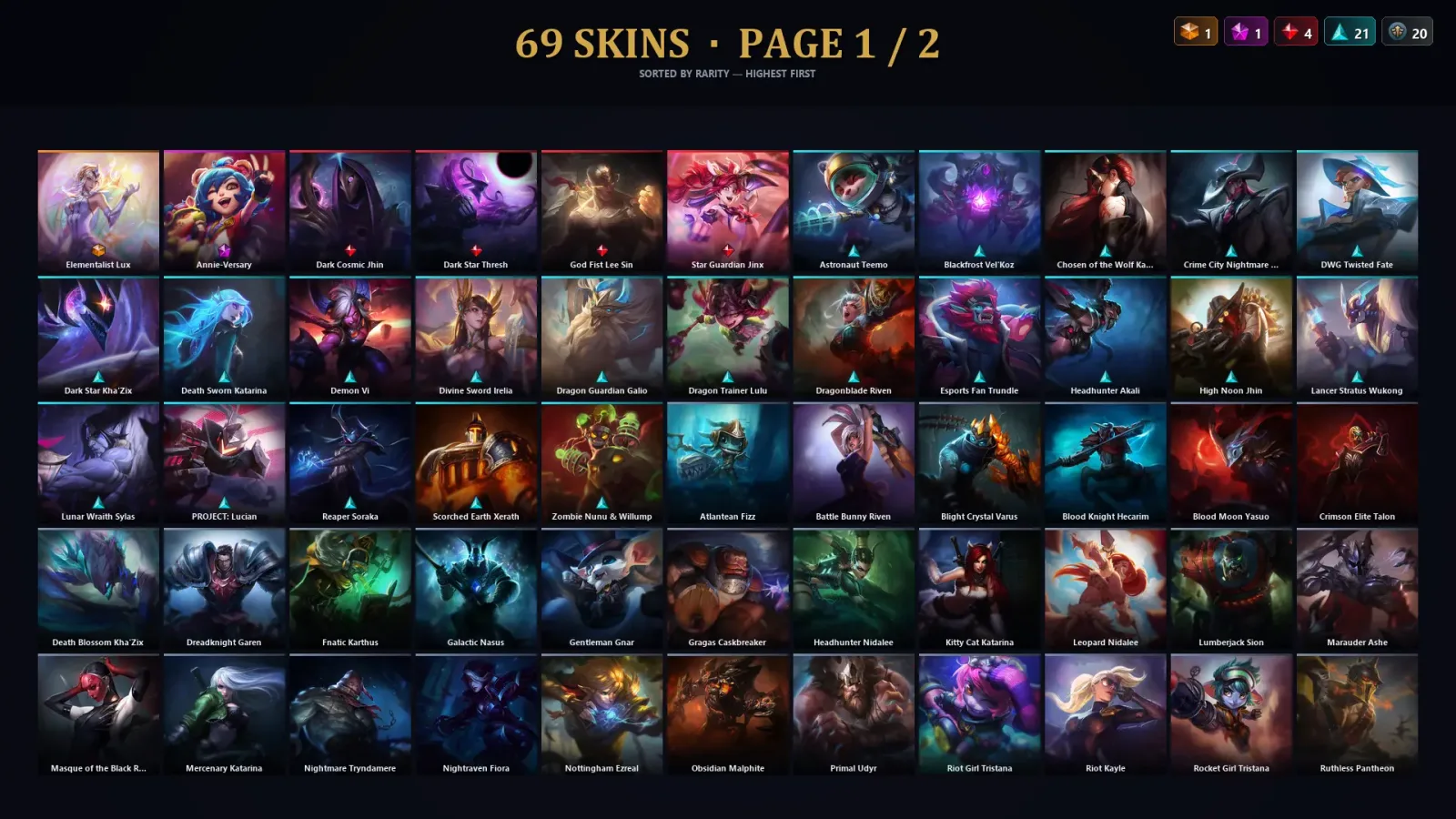 [LoL] | TR | Level 139 | Gold III | 156 Champions | 69 Skins — LoL account