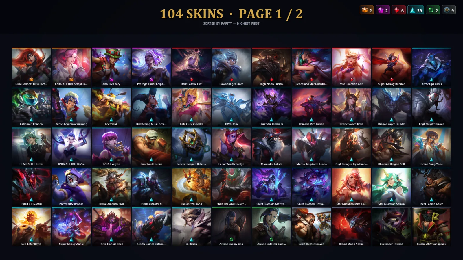 [LoL] | TR | Level 193 | Platinum III | 173 Champions | 104 Skins | 25,979 BE