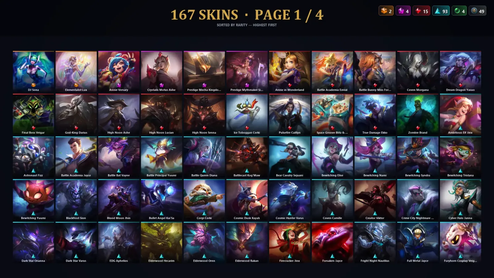 [LoL] | TR | Level 378 | Emerald I | 172 Champions | 167 Skins | 43,382 BE — LoL account