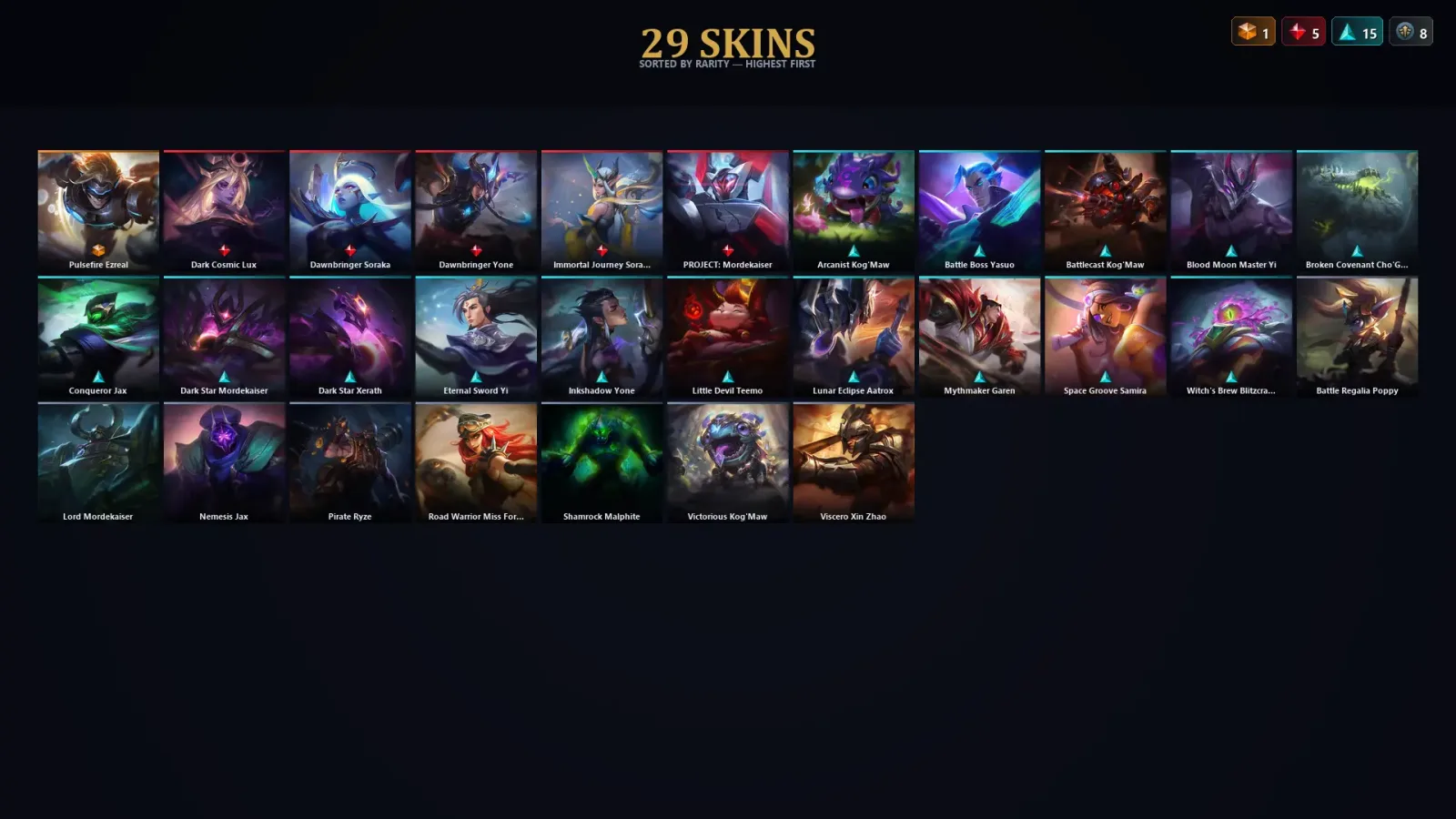 [LoL] | TR | Level 90 | 64 Champions | 29 Skins