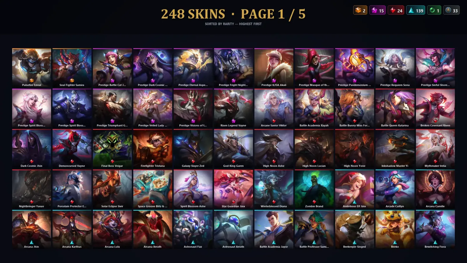 [LoL] | TR | Level 30 | Master | 173 Champions | 248 Skins | 51,590 BE