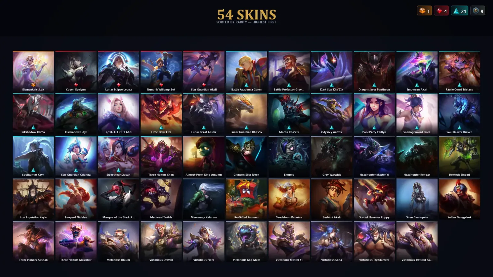 [LoL] | EUW | Level 223 | Emerald IV | 172 Champions | 54 Skins | 147,893 BE — LoL account