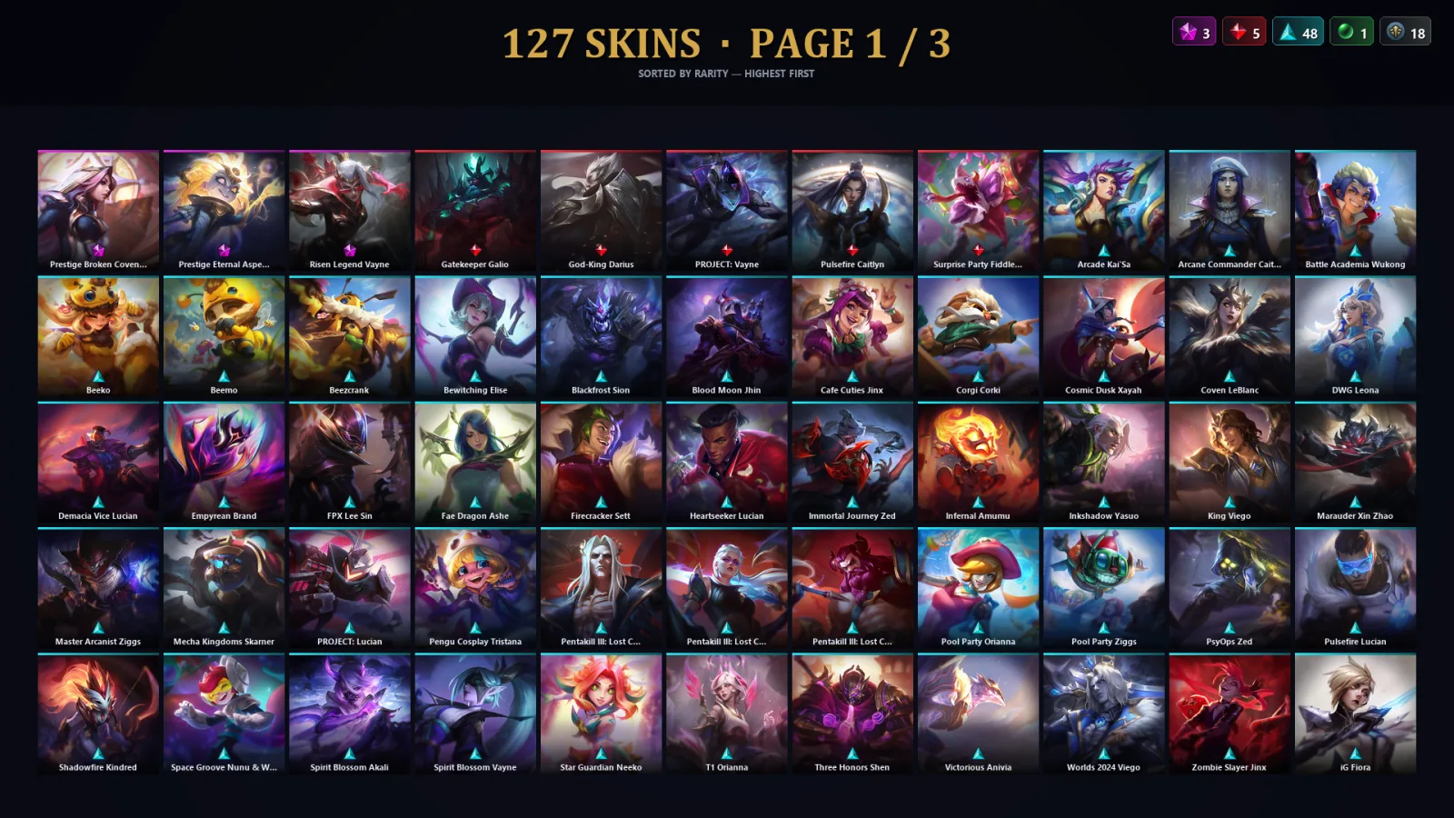 [LoL] | EUW | Level 135 | Emerald II | 162 Champions | 95 Skins