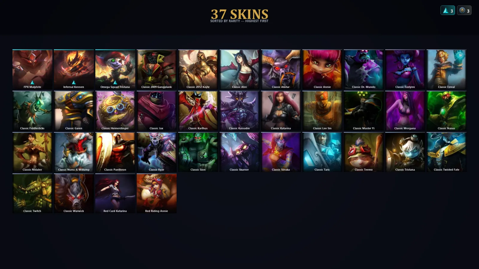 [LoL] | TR | Level 39 | Gold II | 54 Champions | 37 Skins | 34,882 BE