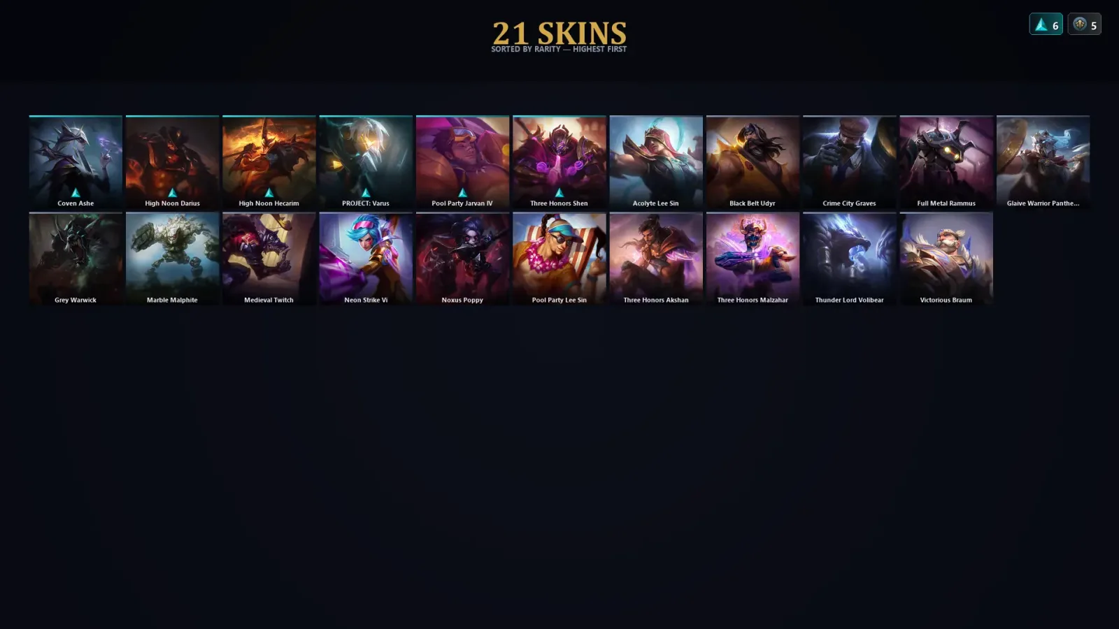 [LoL] | TR | Level 30 | Master | 118 Champions | 21 Skins