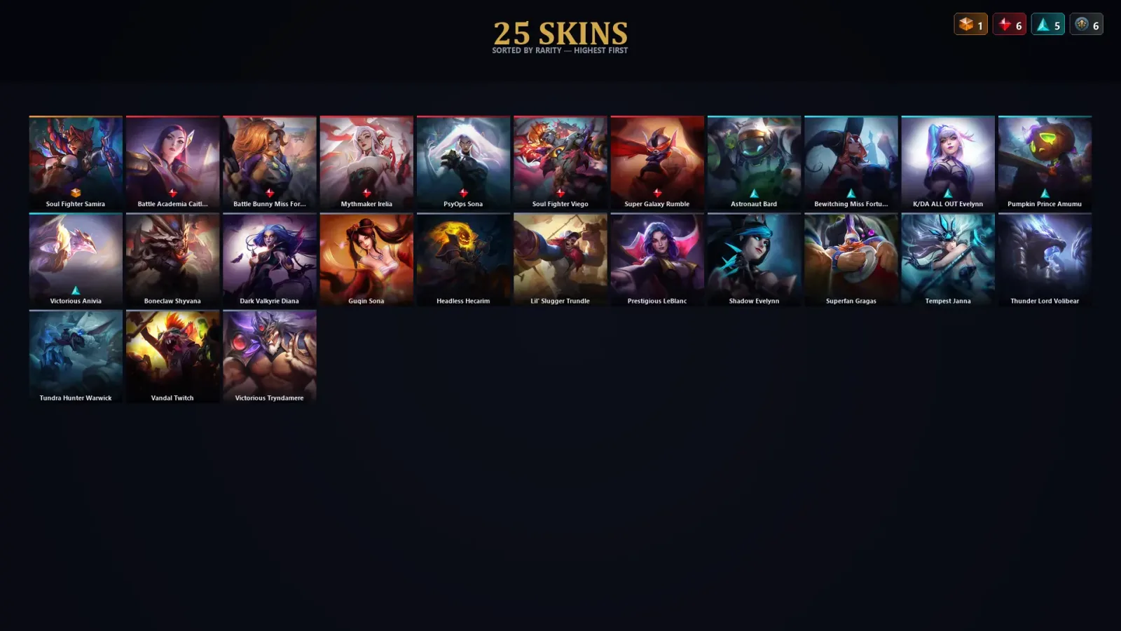 [LoL] | TR | Level 70 | 74 Champions | 25 Skins | 11,924 BE — LoL account