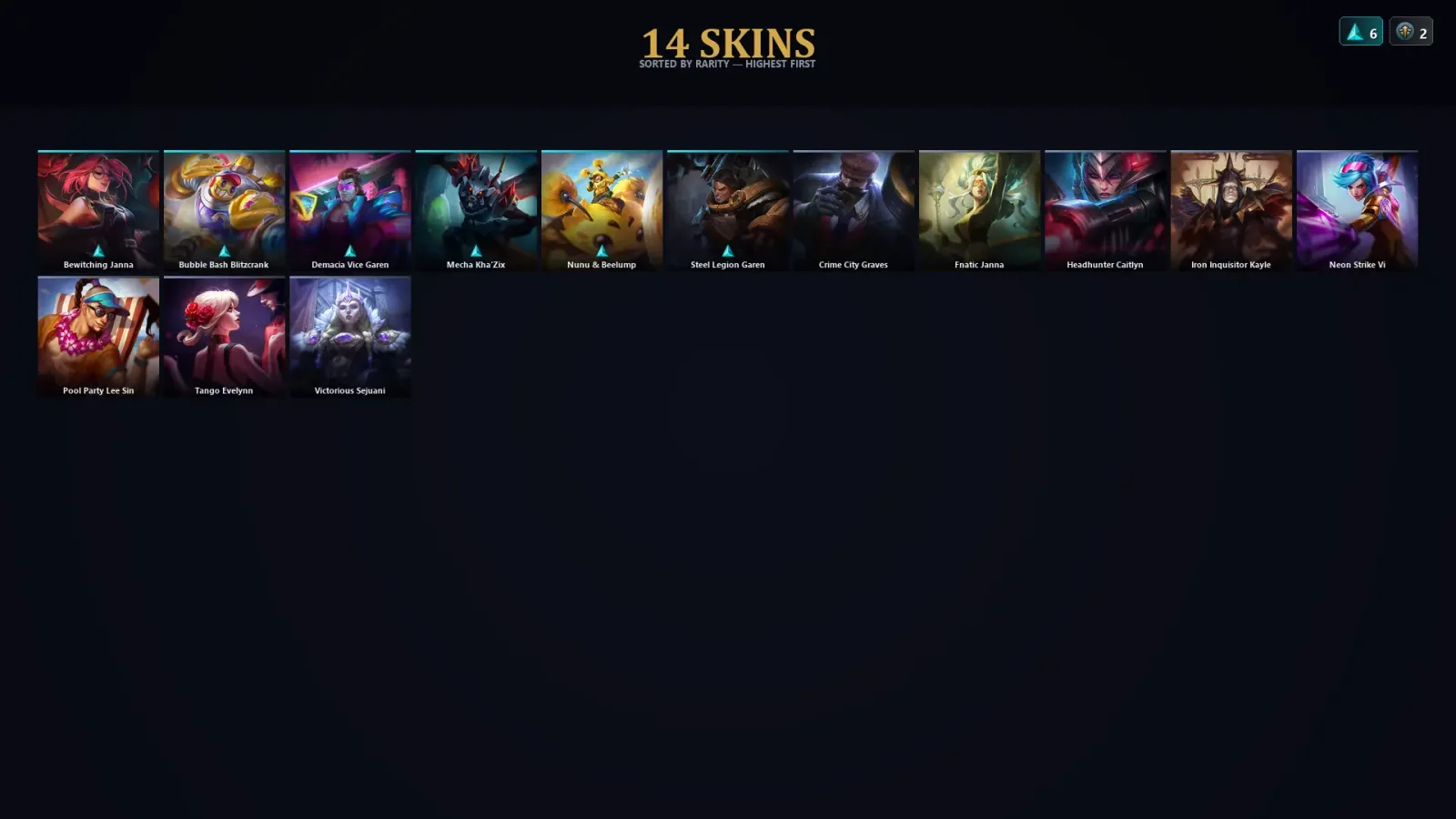 [LoL] | TR | Level 60 | Platinum III | 57 Champions | 14 Skins