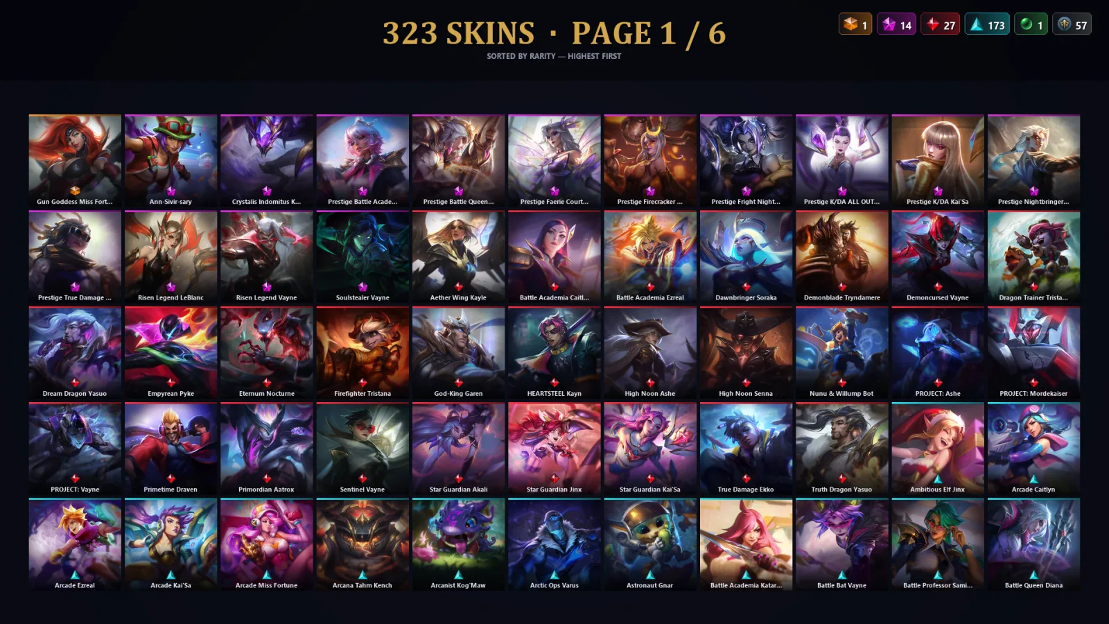 [LoL] | EUW | Level 480 | 173 Champions | 323 Skins | 154,806 BE
