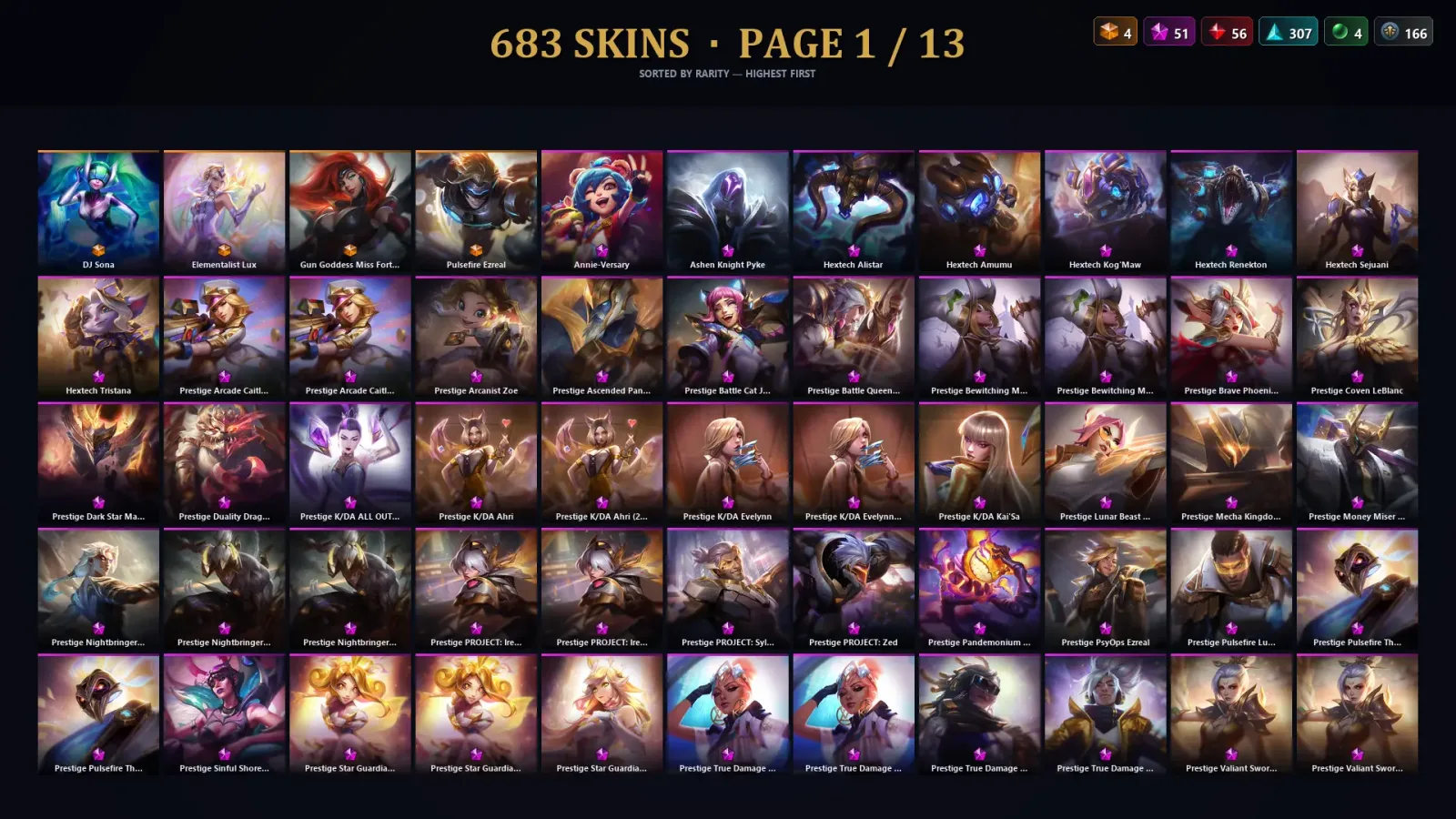 [LoL] | EUW | Level 411 | Silver III | 173 Champions | 683 Skins | 25,779 BE