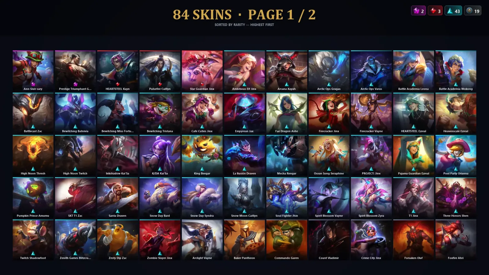 [LoL] | TR | Level 168 | Emerald I | 172 Champions | 84 Skins