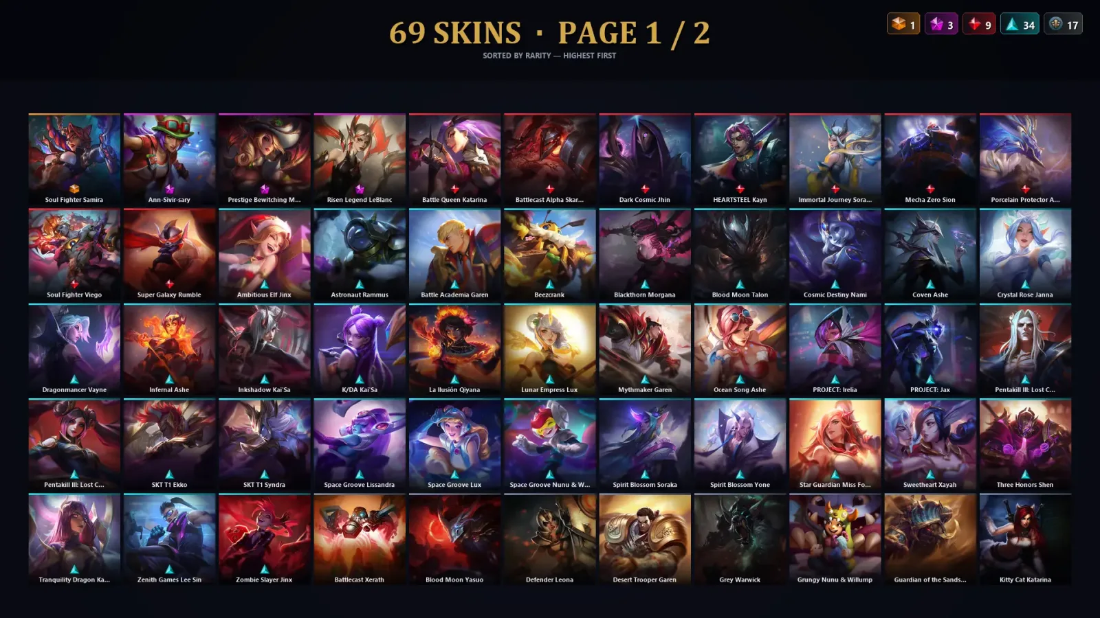 [LoL] | TR | Level 116 | 127 Champions | 69 Skins — LoL account