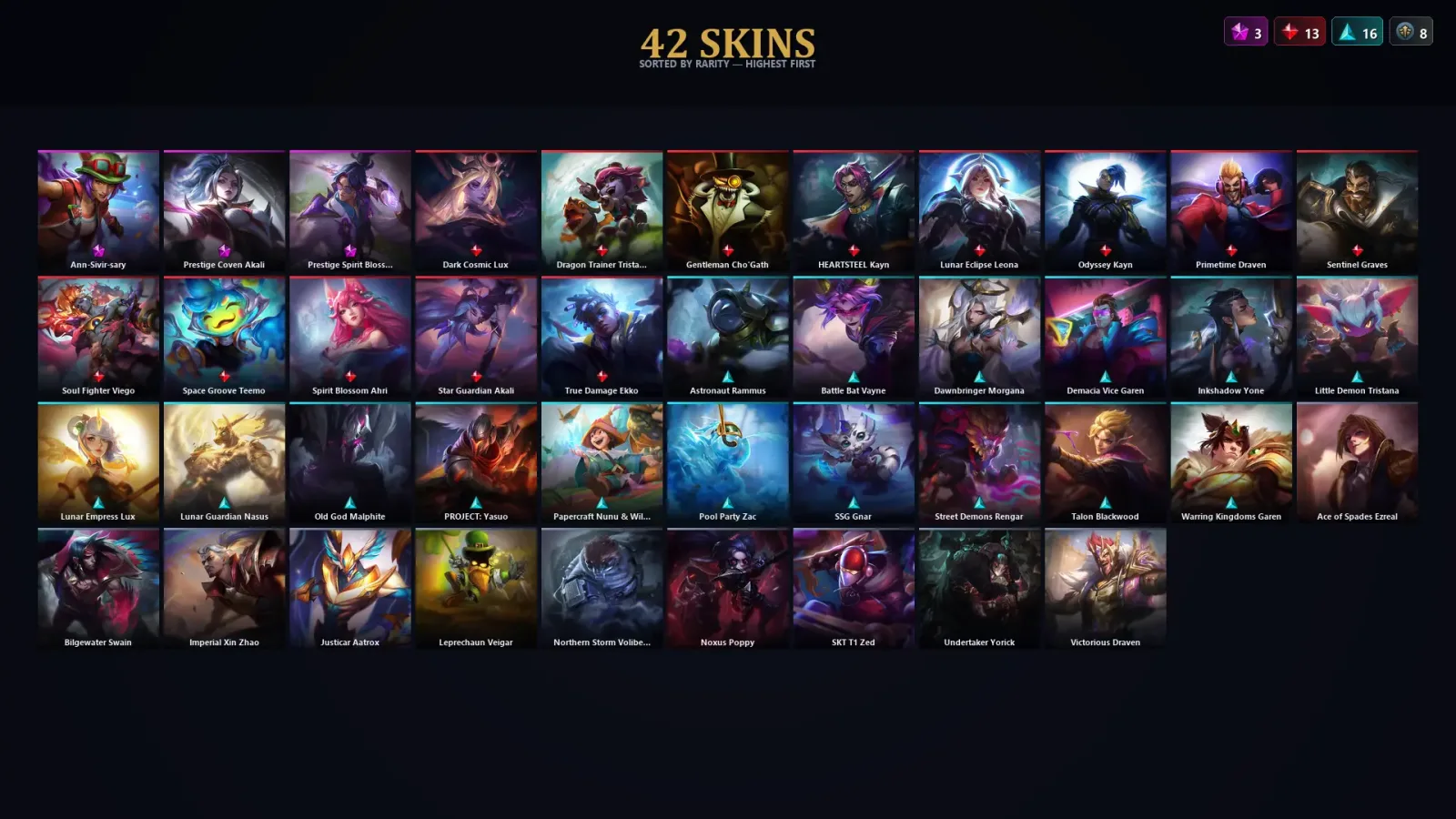 [LoL] | TR | Level 171 | Bronze III | 85 Champions | 42 Skins | 44,655 BE