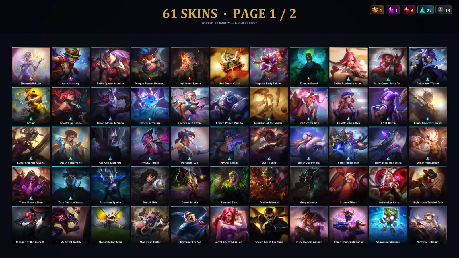 [LoL] | TR | Level 30 | Master | 145 Champions | 61 Skins