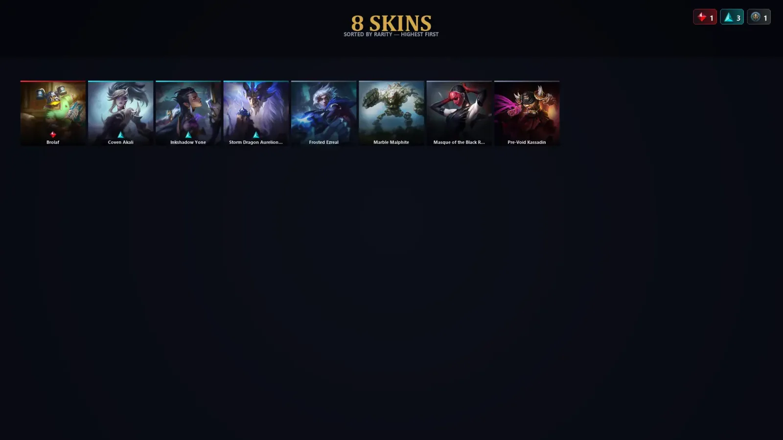 [LoL] | TR | Level 68 | 65 Champions | 8 Skins | 11,487 BE — Unranked / Smurf League of Legends