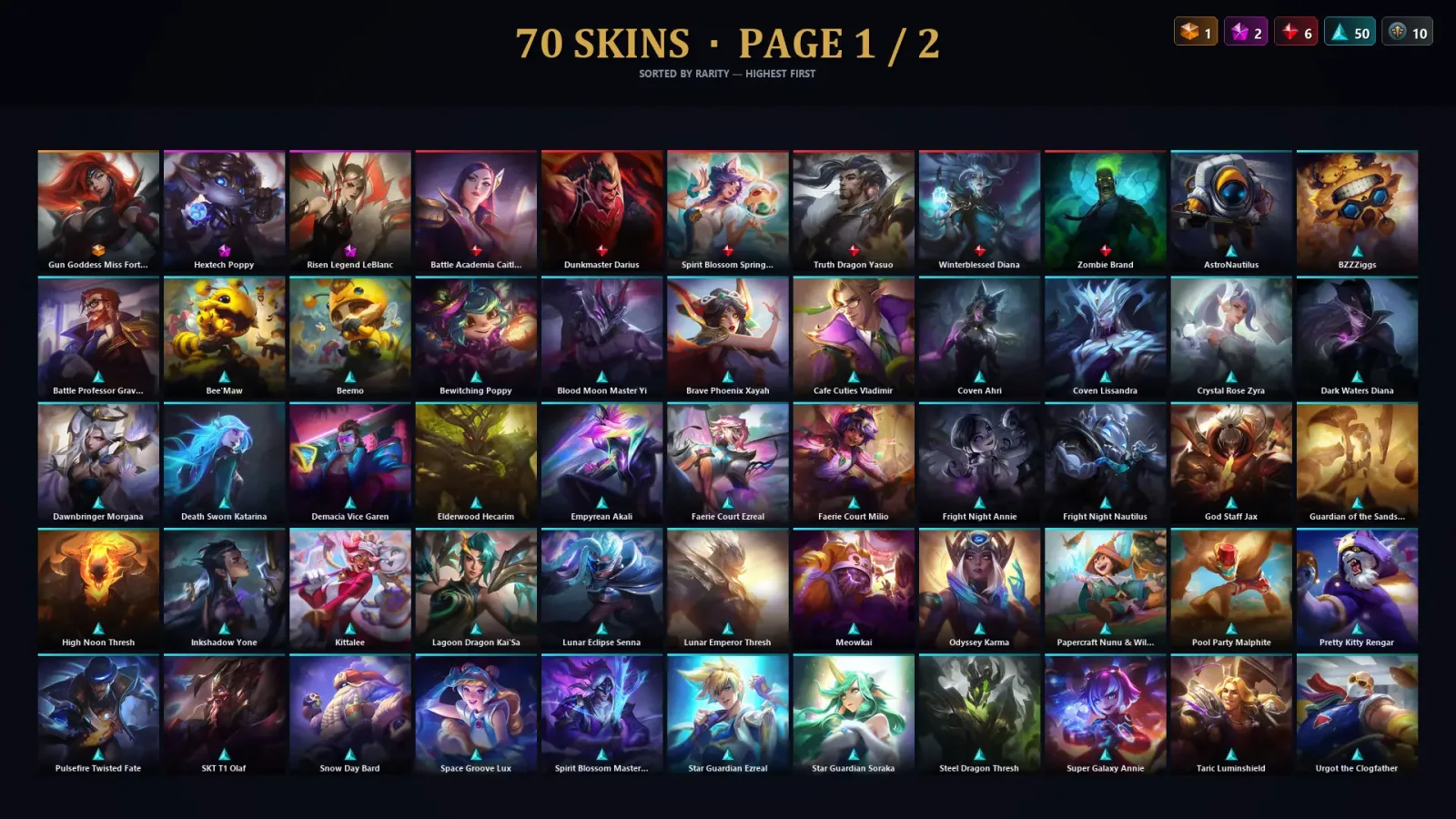 [LoL] | TR | Level 142 | Gold III | 119 Champions | 70 Skins | 171,102 BE