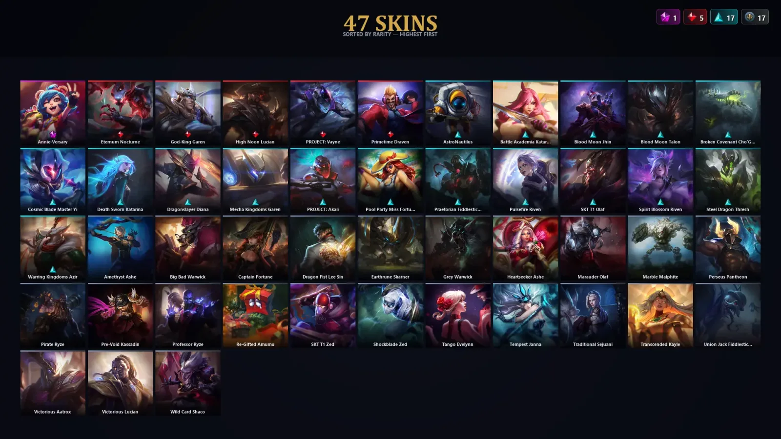 [LoL] | TR | Level 149 | Diamond I | 104 Champions | 47 Skins