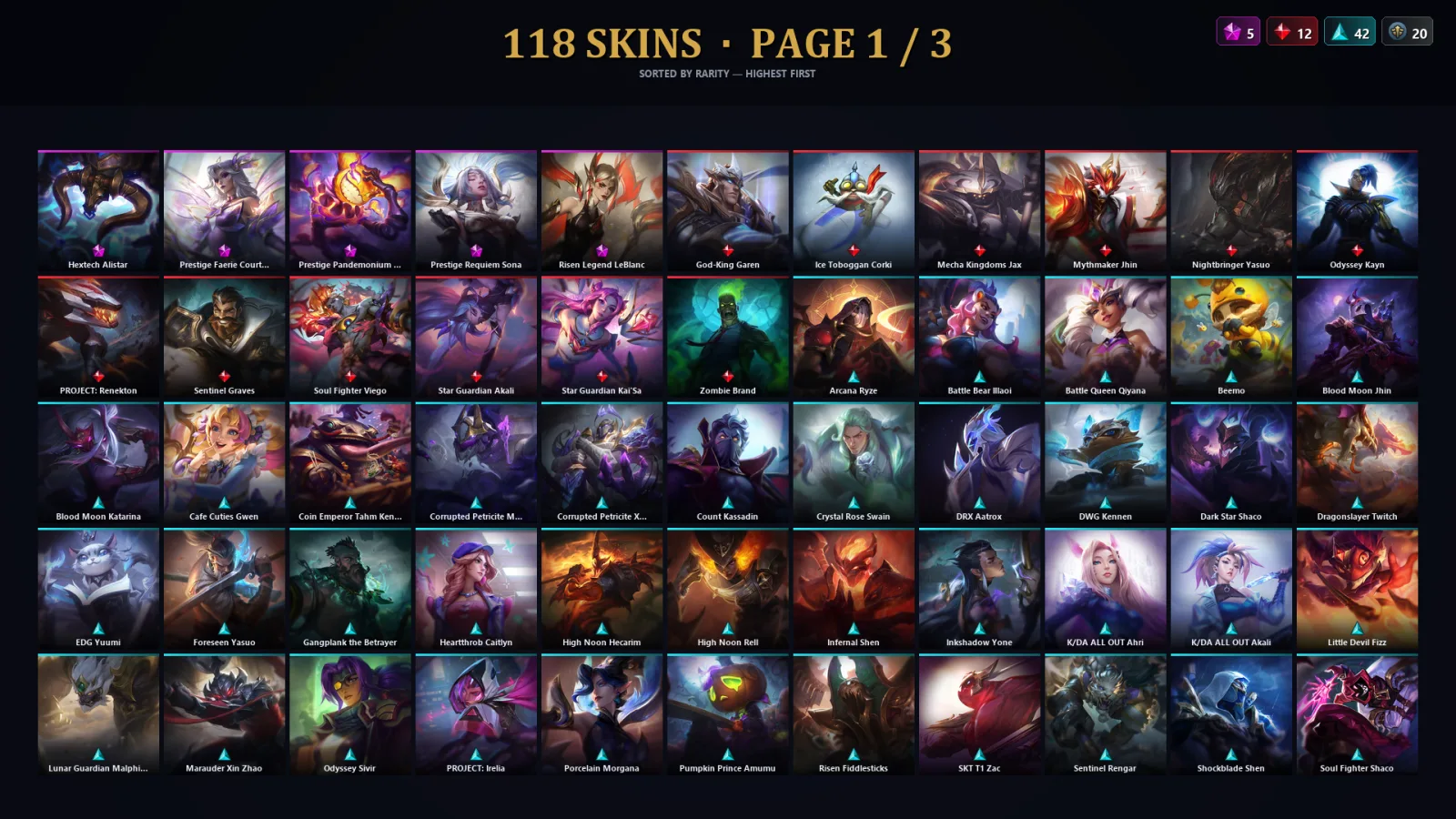 [LoL] | TR | Level 248 | Silver II | 173 Champions | 118 Skins