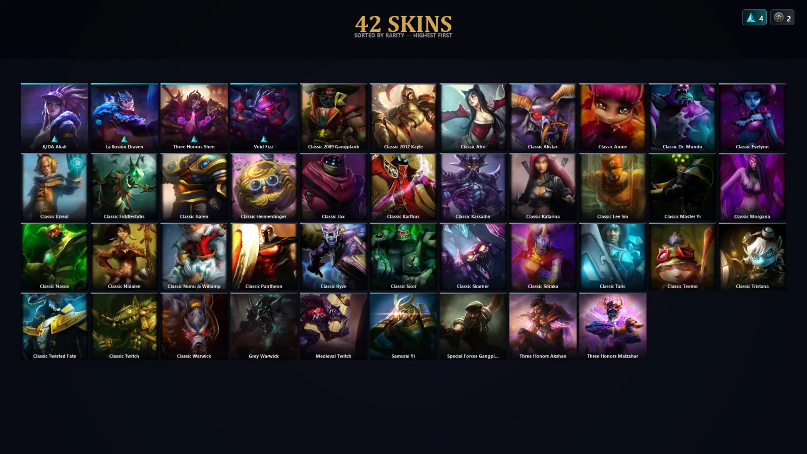 [LoL] | EUW | Level 42 | Diamond I | 41 Champions | 10 Skins | 40,455 BE