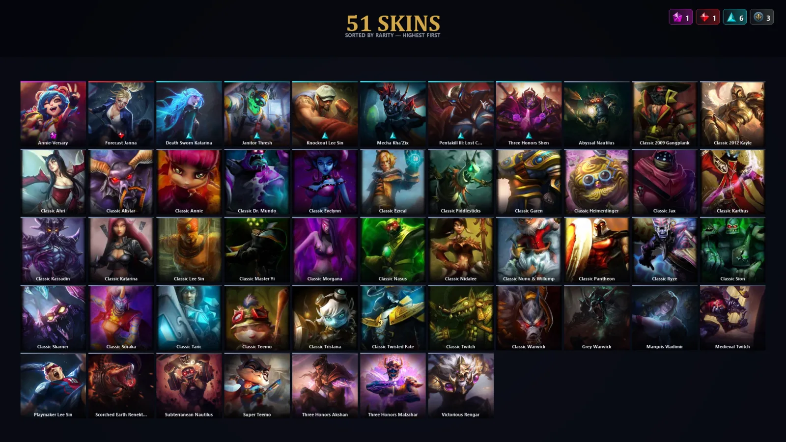 [LoL] | EUW | Level 72 | Emerald II | 80 Champions | 51 Skins