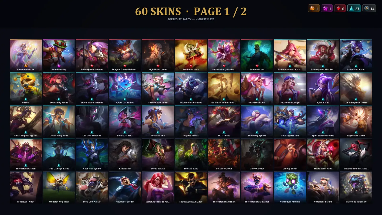 [LoL] | TR | Level 30 | Master | 142 Champions | 60 Skins with Cassiopeia