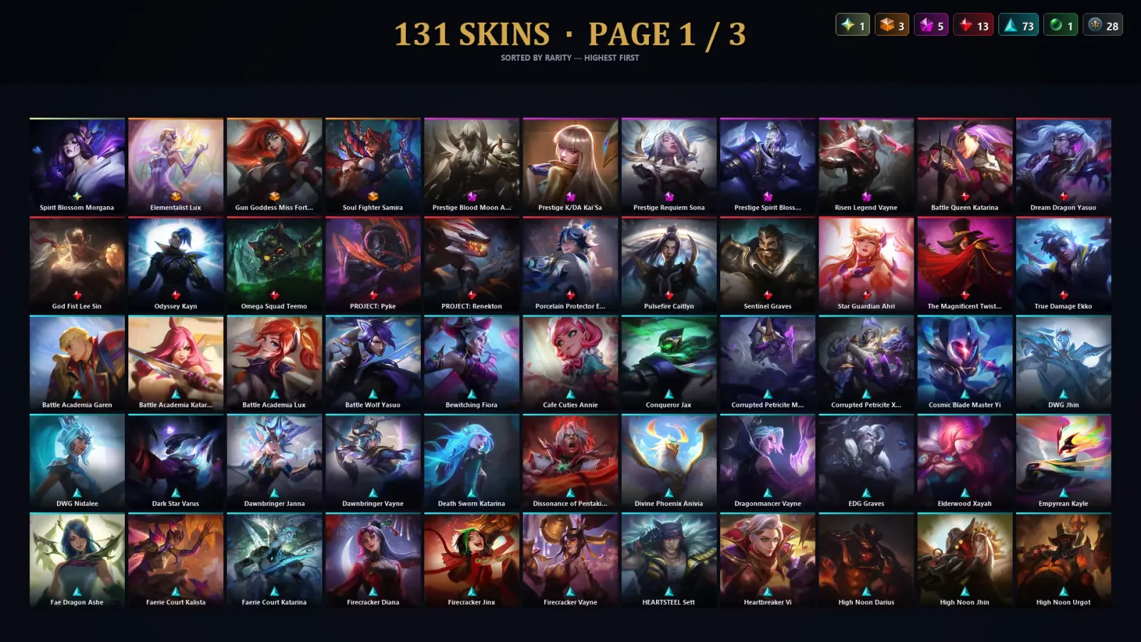 [LoL] | TR | Level 282 | Silver I | 173 Champions | 131 Skins | 40,416 BE