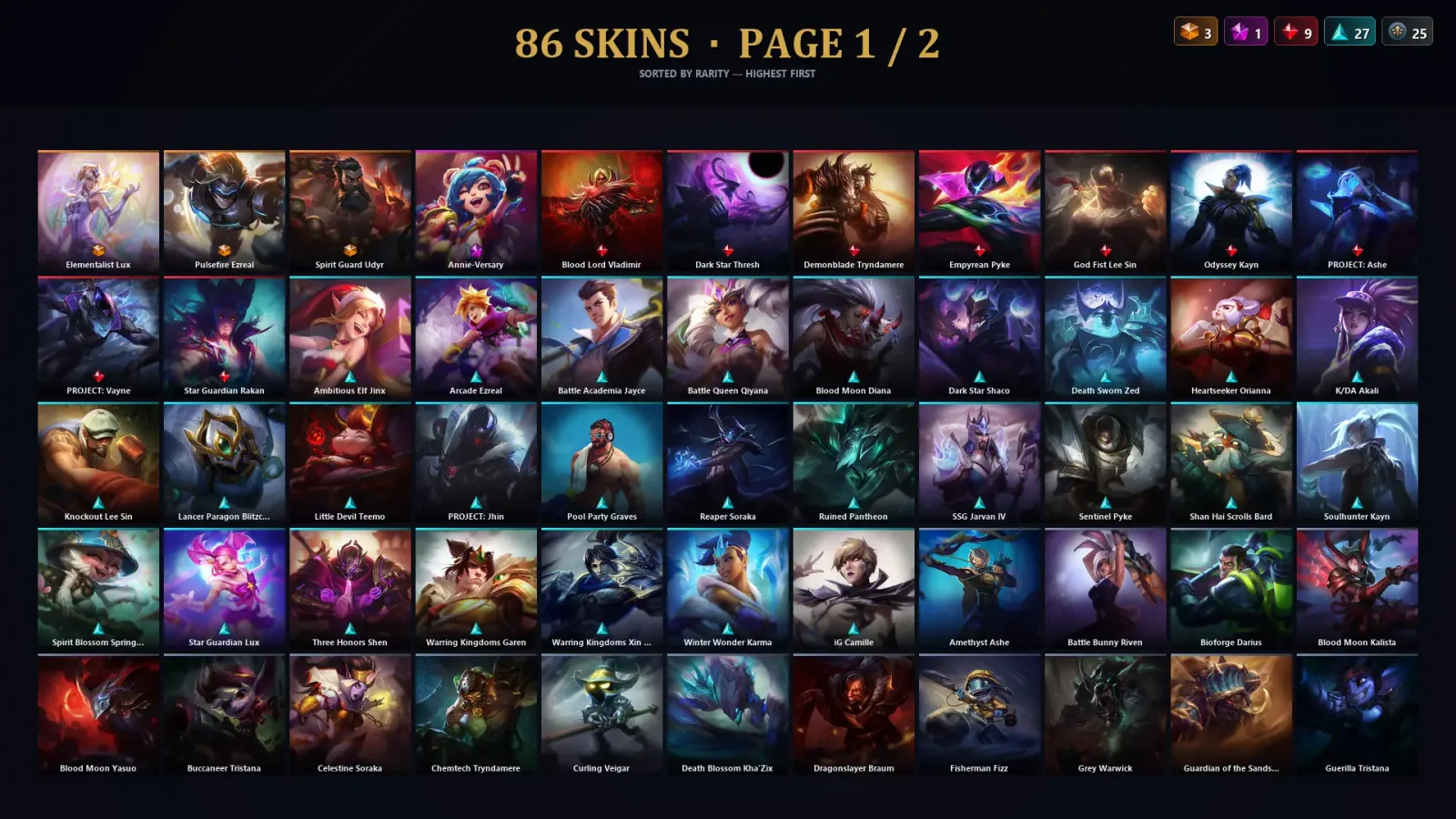 [LoL] | TR | Level 233 | Gold II | 170 Champions | 86 Skins — LoL account