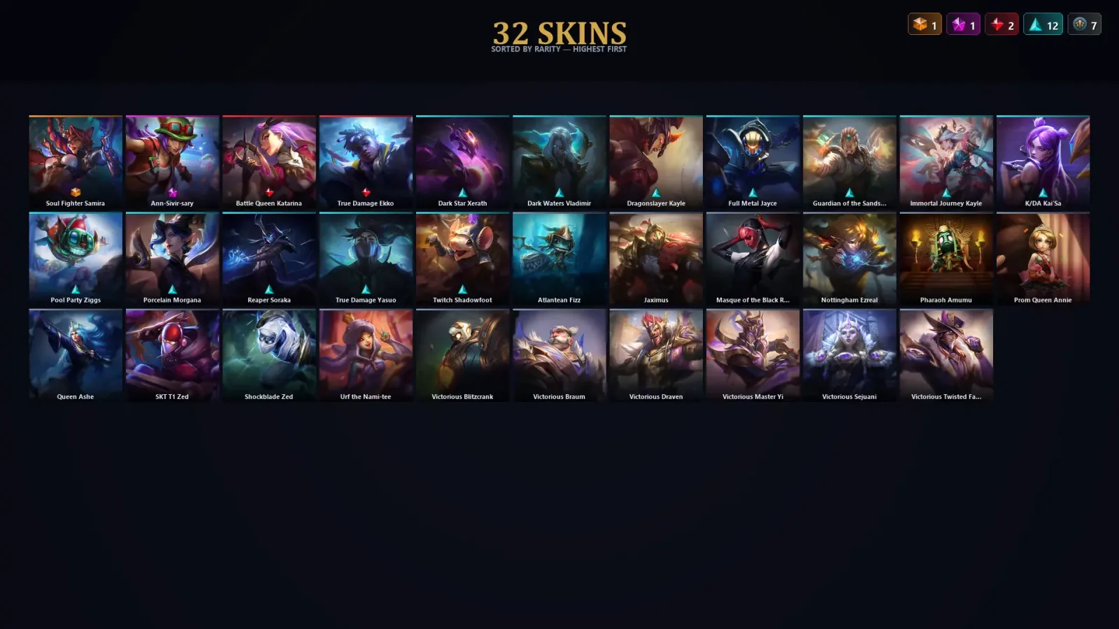 [LoL] | TR | Level 148 | Emerald II | 127 Champions | 32 Skins