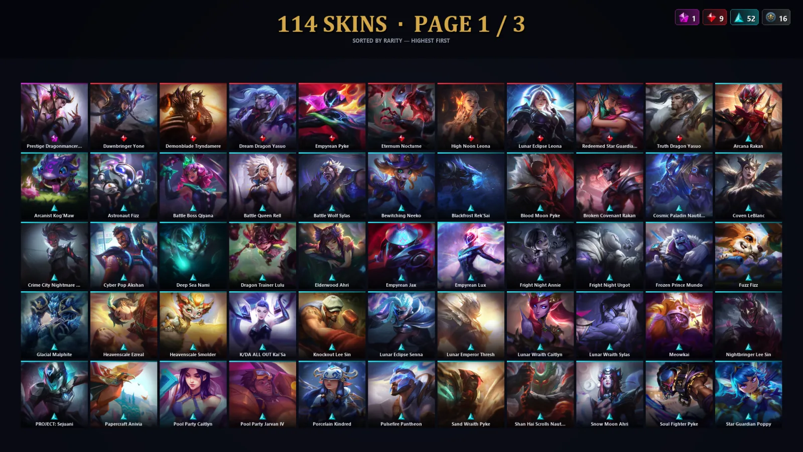 [LoL] | EUW | Level 267 | 139 Champions | 114 Skins | 20,355 BE